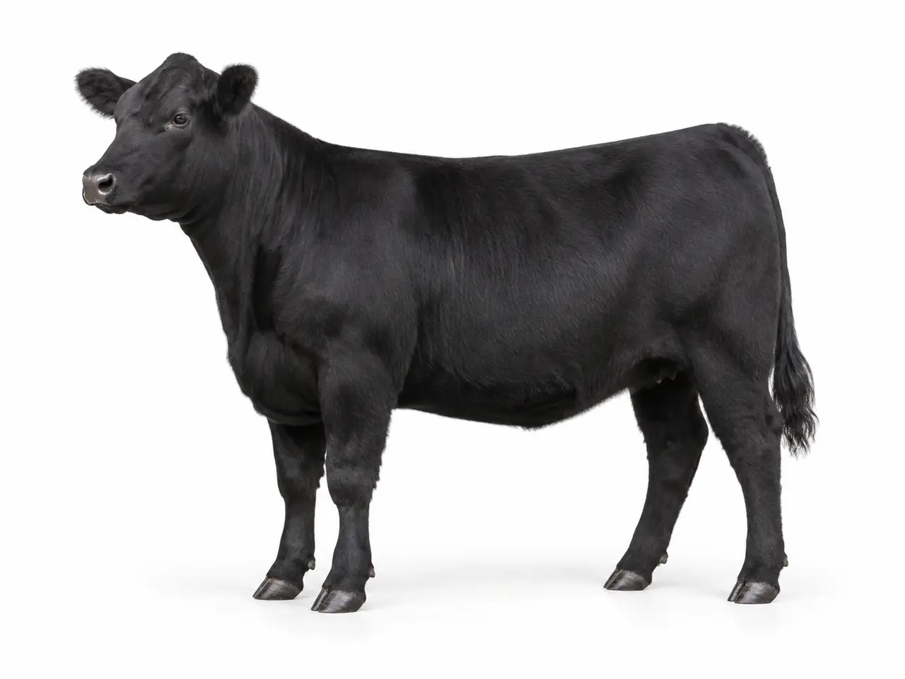 Illustration générée de bovin Angus sur fond blanc